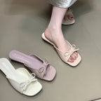 Damen elegante Slingback-Sandalen mit verspieltem Schleifen-Detail EB