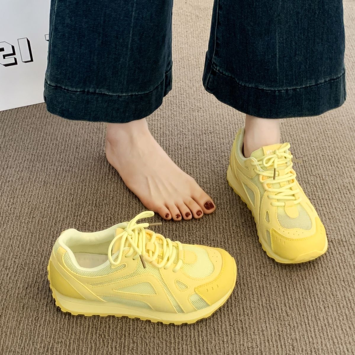 Damen Sportliche Sneakers mit atmungsaktivem Mesh und dämpfender Sohle