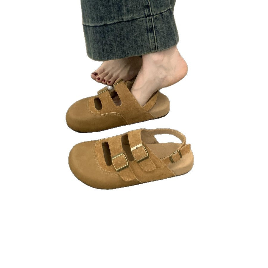 Damen Komfortable Clogs mit dekorativen Riemen und atmungsaktiver Sohle R&B