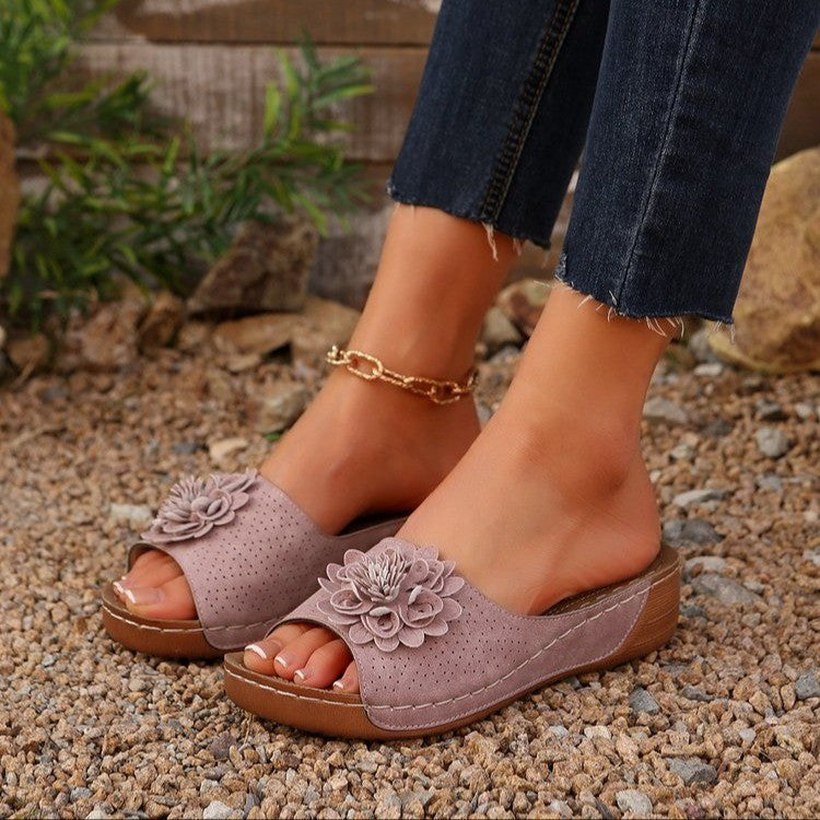 Damen Freizeit-Sandalen mit floralem Design