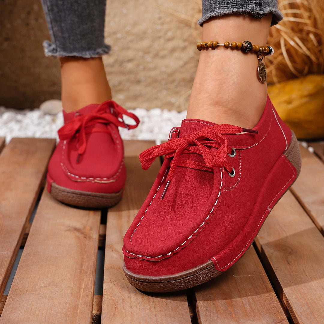 Damen bequeme Freizeitschuhe mit detailreichem Schnürdesign R&B