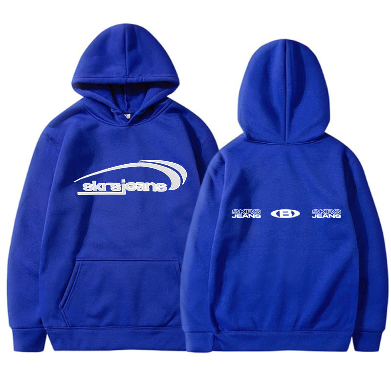 Damen Kapuzensweater mit modernem Logo-Design und praktischen Kängurutaschen R&B