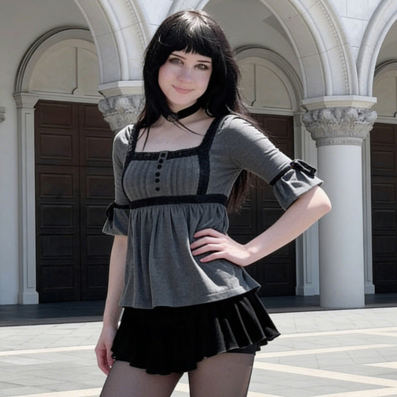 Damen Top mit Spitzenakzenten und lässigem Schnitt R&B