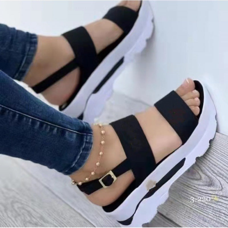 Damen Keil-Sandalen mit verstellbarem Riemendesign und rutschfester Sohle R&B
