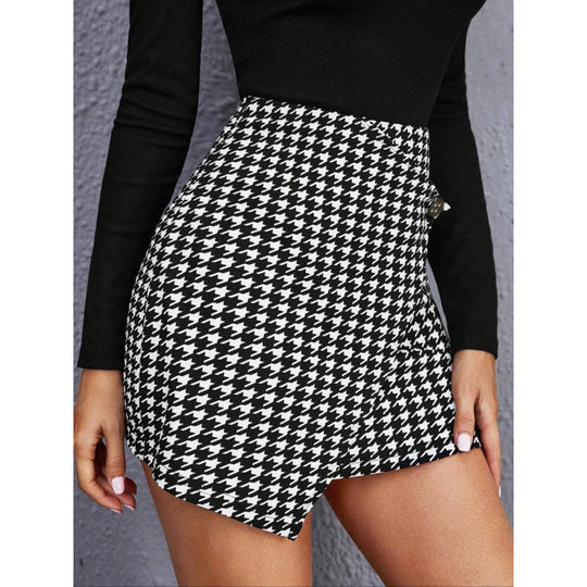 Damen Minirock mit asymmetrischem Schnitt und Knöpfen R&B