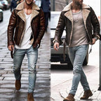 Herren jacke mit schickem Kunstfellkragen R&B