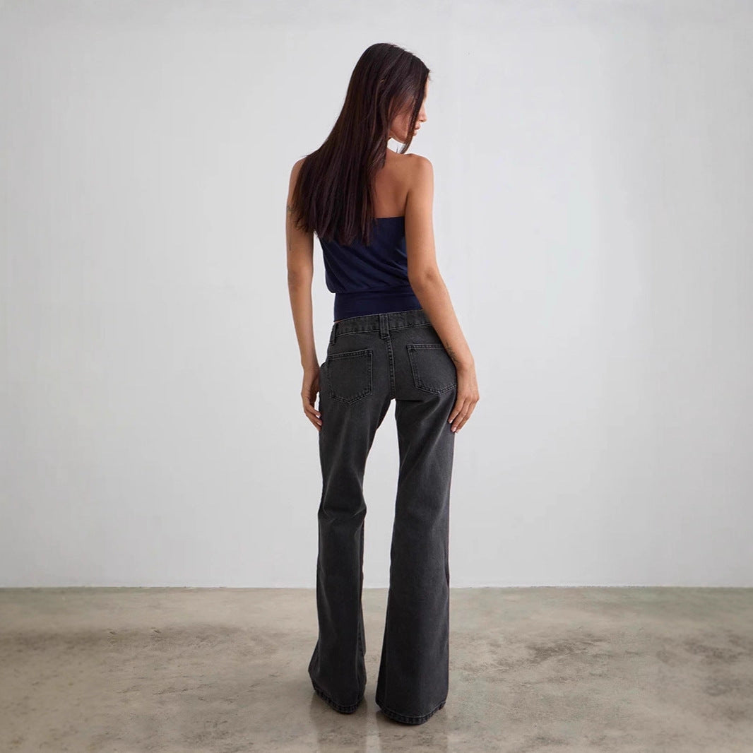 Damen bootcut Jeanshose mit hohem Bund und modischem Schnitt R&B