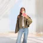 Damen elegante Wildlederjacke R&B