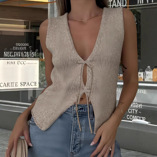 Damen Crop-Oberteil mit raffiniertem Schnürdesign R&B