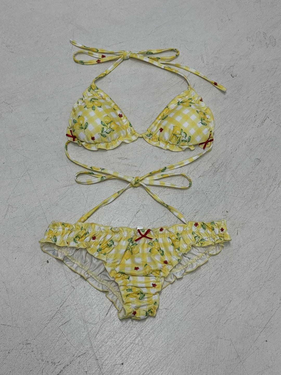 Damen Bikini-Set mit verspieltem Blumenmuster und Rüschendetails R&B