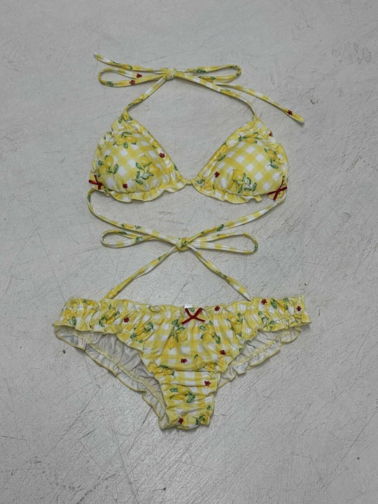 Damen Bikini-Set mit verspieltem Blumenmuster und Rüschendetails R&B
