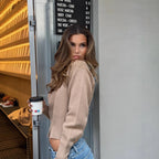 Damen Elegante Strickjacke mit durchgehendem Reißverschluss R&B