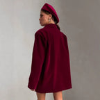 Damen Veloursjacke im modernen Oversized-Stil mit praktischen Taschen R&B