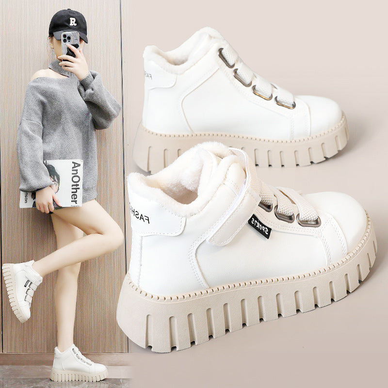 Damen High-Top Sneakers mit flauschigem Innenfutter und rutschfester Sohle R&B