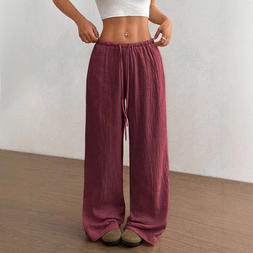 Damen Weite Sommerhose mit elastischem Bund und lockerem Schnitt R&B