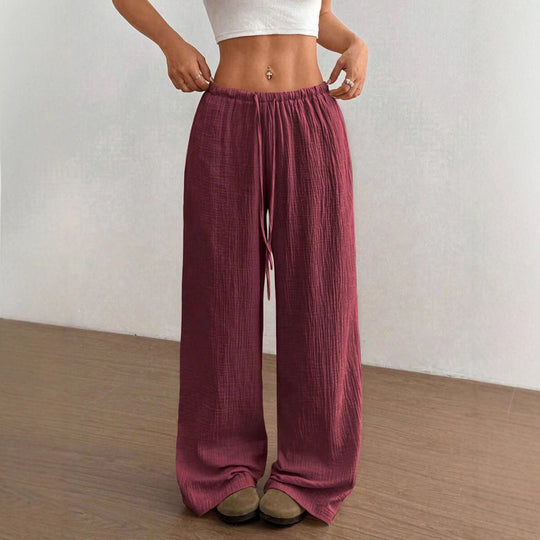 Damen Weite Sommerhose mit elastischem Bund und lockerem Schnitt R&B