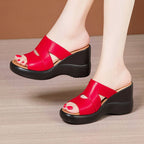 Damen Wedge-Pantoletten mit elegantem Schnitt und rutschfester Sohle