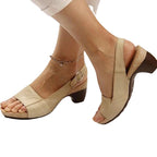Damen Slingback-Sandalen mit anatomischem Fußbett und modischem Korkelement R&B
