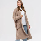 Damen Gemütlicher Strickmantel mit großen Taschen und oversized Schnitt R&B