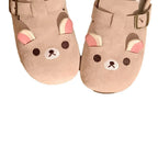 Damen Kuschelige Clogs mit niedlichem Tiermotiv und verstellbarem Schnallenverschluss R&B