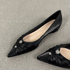 Damen elegante spitze Ballerinas mit kunstvollem Schleifenakzent R&B