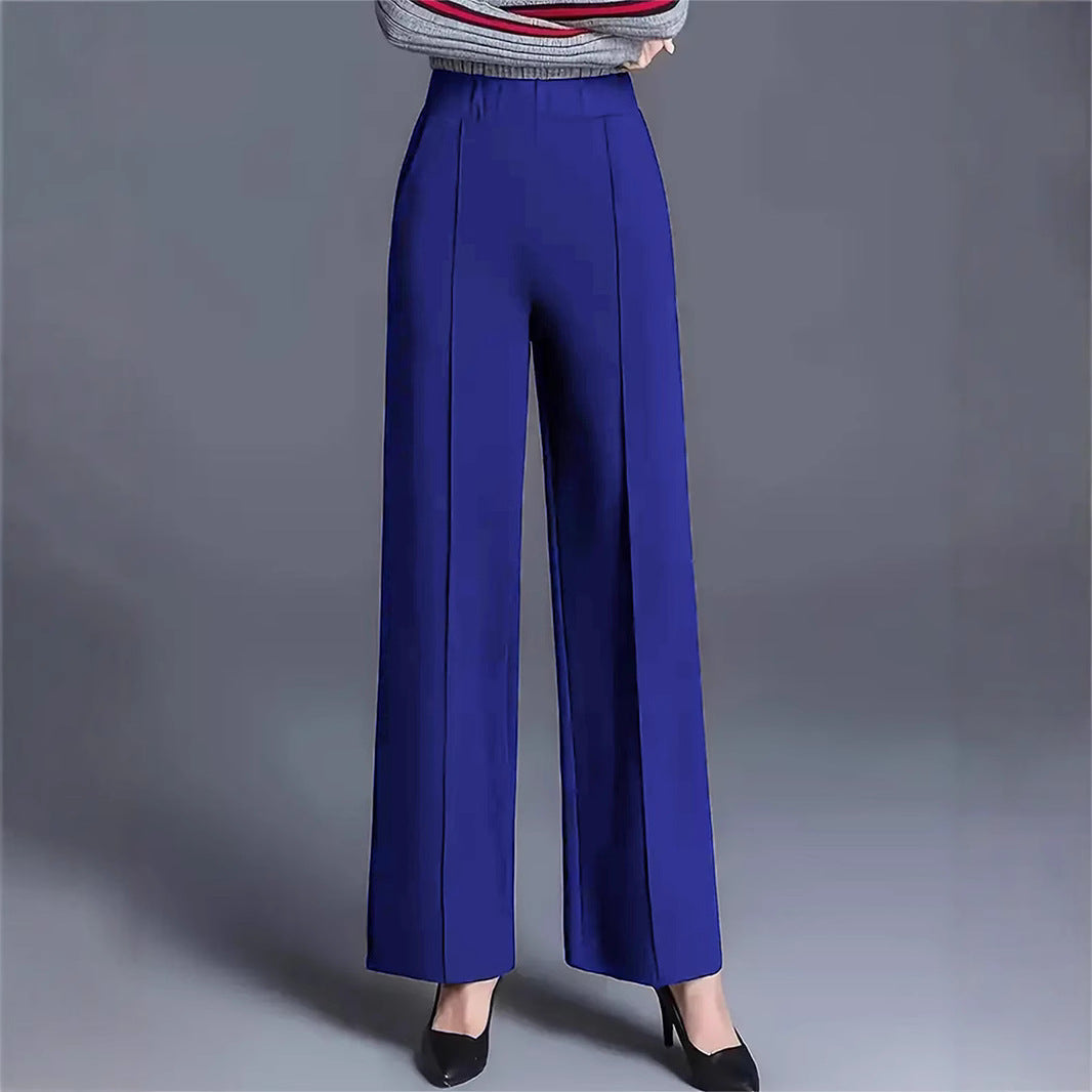 Damen Hochtaillierte Palazzo-Hose mit seitlichen Falten R&B