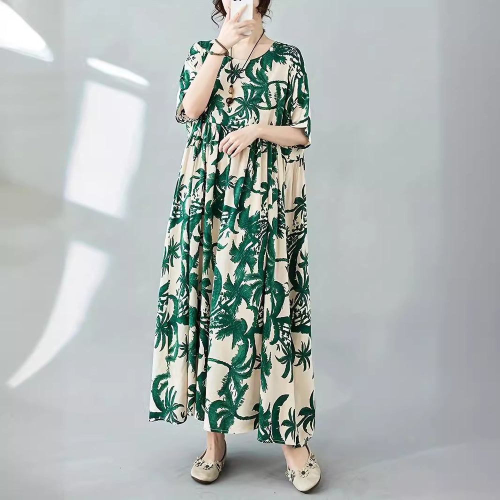 Damen Maxi-Kleid mit floralem Design und lässigem Schnitt R&B