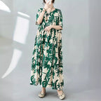 Damen Maxi-Kleid mit floralem Design und lässigem Schnitt R&B