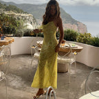 Damen ärmelloses, glitzerndes Maxikleid R&B