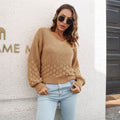Damen V-Ausschnitt Strickpullover mit luftiger Musterstruktur R&B