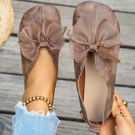 Damen elegante Ballerinas mit dekorativem Schleifen-Detail R&B