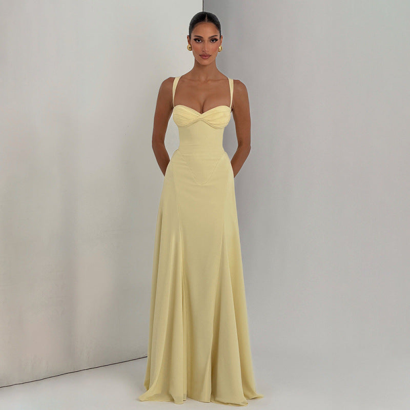 Damen Elegantes Abendkleid mit verführerischem Herzausschnitt und fließendem Schnitt R&B