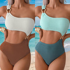 Damen Hoch taillierter Bikini mit asymmetrischem Oberteil und dekorativen Akzenten R&B