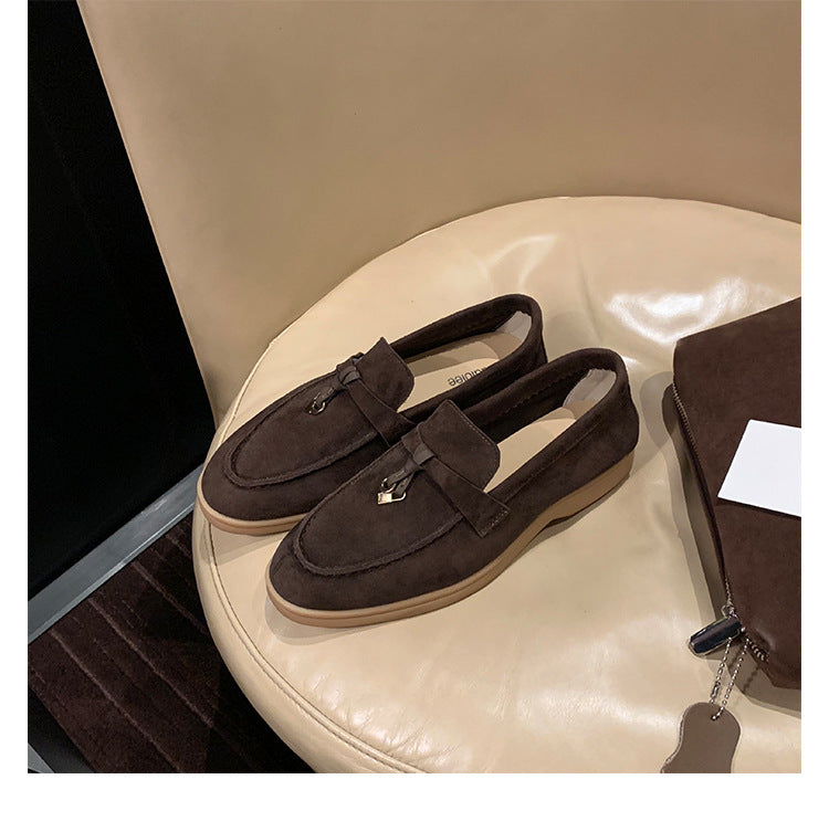 Damen Mokassins mit elegantem Riemen und hochwertiger Wildlederverarbeitung R&B