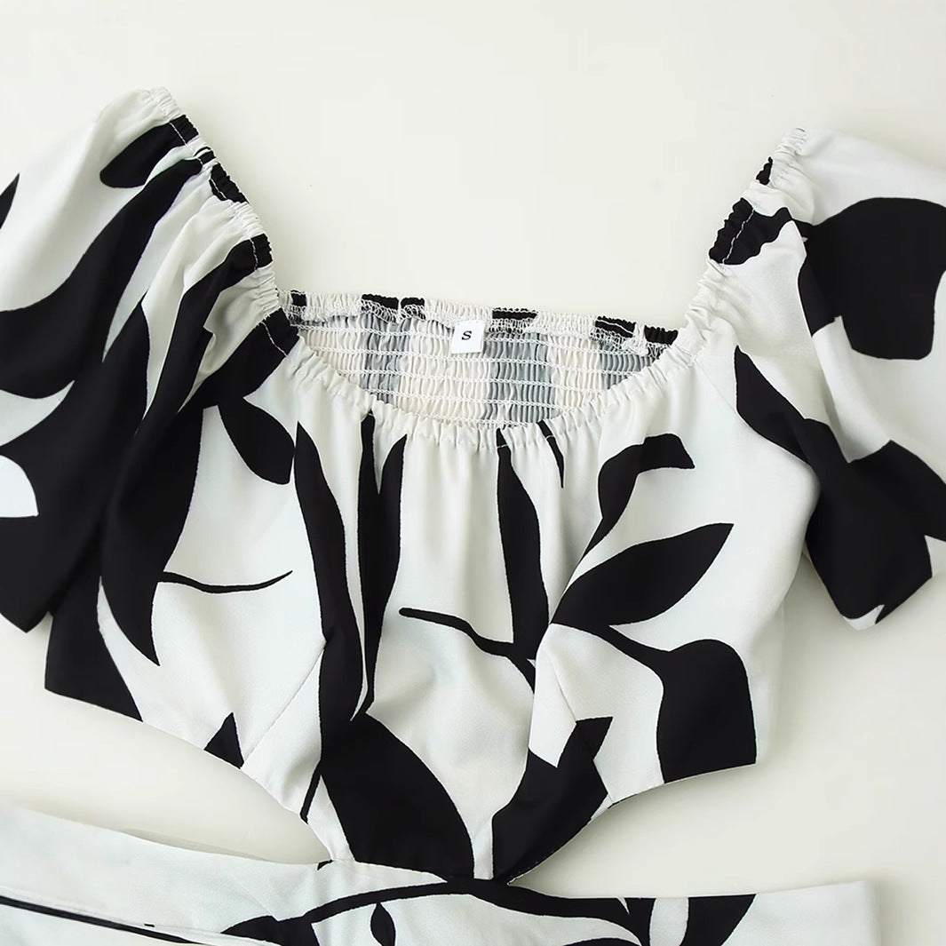 Damen Maxikleid mit floralem Cut-Out und Rüschendetails R&B