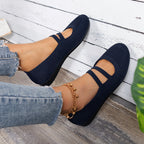 Damen Ballerinas mit elastischen Kreuzriemen und atmungsaktivem Obermaterial R&B