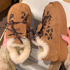 Damen Sneakers mit fellgefüttertem Innenfutter und Leopardenmuster R&B
