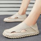 Damen Bequeme und atmungsaktive Leder-Slipper R&B