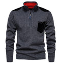 Herren Pullover mit halbhohem Kragen und modischen Akzenten R&B