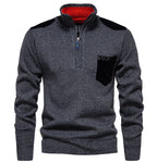 Herren Pullover mit halbhohem Kragen und modischen Akzenten R&B