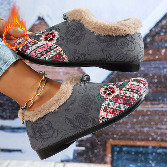 Damen Hausschuhe mit weichem Futter und modischem Flower-Design R&B