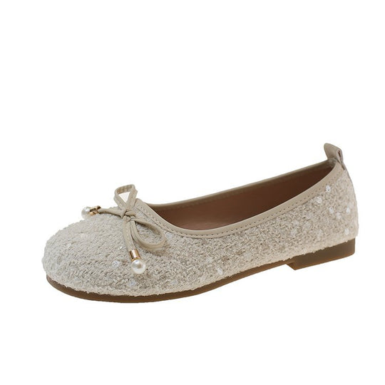 Damen Ballerinas mit zierlichem Perlenakzent R&B