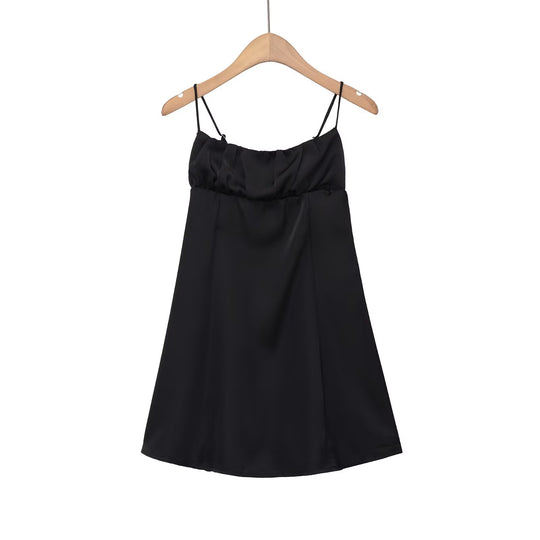 Damen Spaghettiträgerkleid mit elegantem Volant und raffiniertem Schnitt R&B