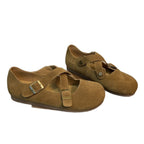 Damen bequeme Clogs mit dekorativem Kreuzriemen und sanfter Wildlederoberfläche R&B