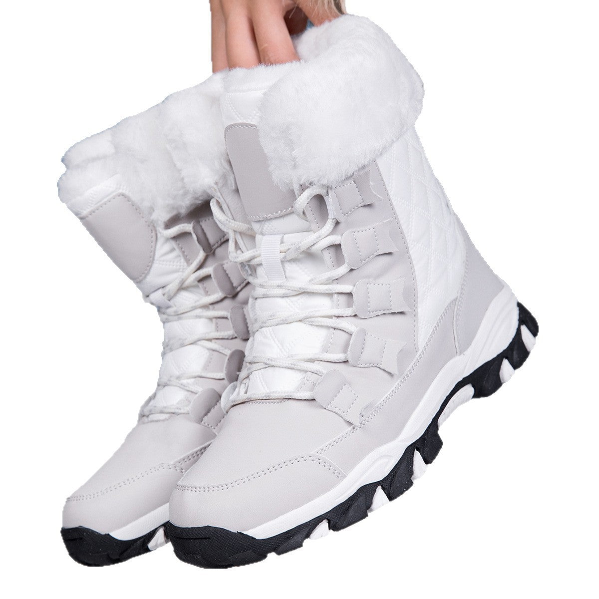 Damen Heizbare Winterstiefel mit rutschfester Sohle und isolierender Fütterung