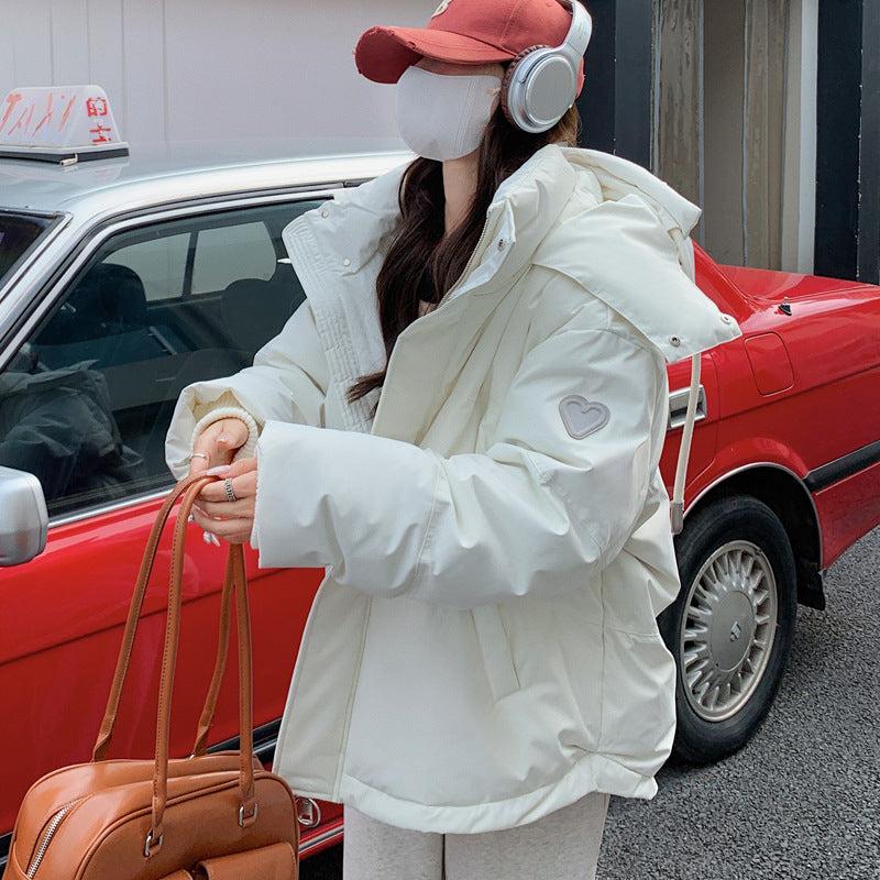 Damen Wattierte Winterjacke mit großzügigem Schnitt und hohem Kragen R&B