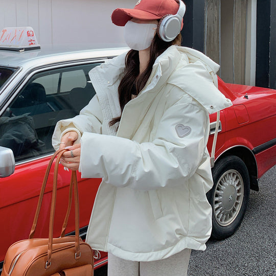 Damen Wattierte Winterjacke mit großzügigem Schnitt und hohem Kragen R&B
