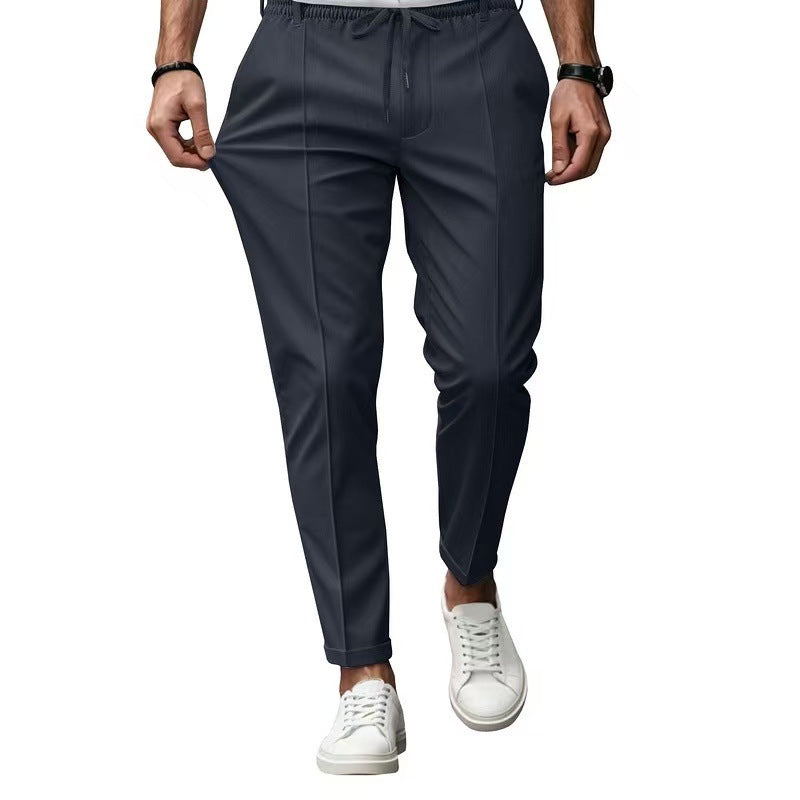 Herren elegante Freizeit-Hose mit elastischem Bund und seitlichen Eingrifftaschen R&B
