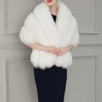 Damen luxuriöser Eleganter Kunstpelz-Cape R&B