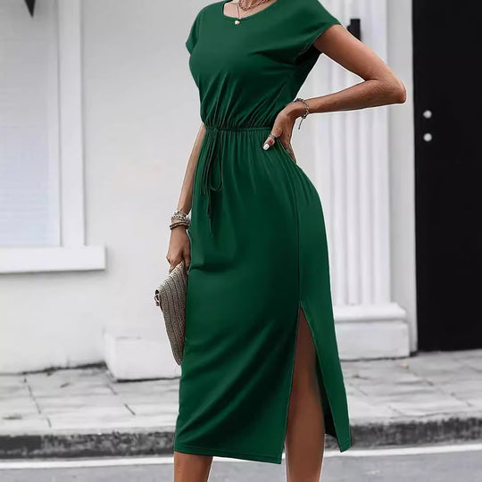 Damen Midi-Kleid mit elastischem Bund R&B